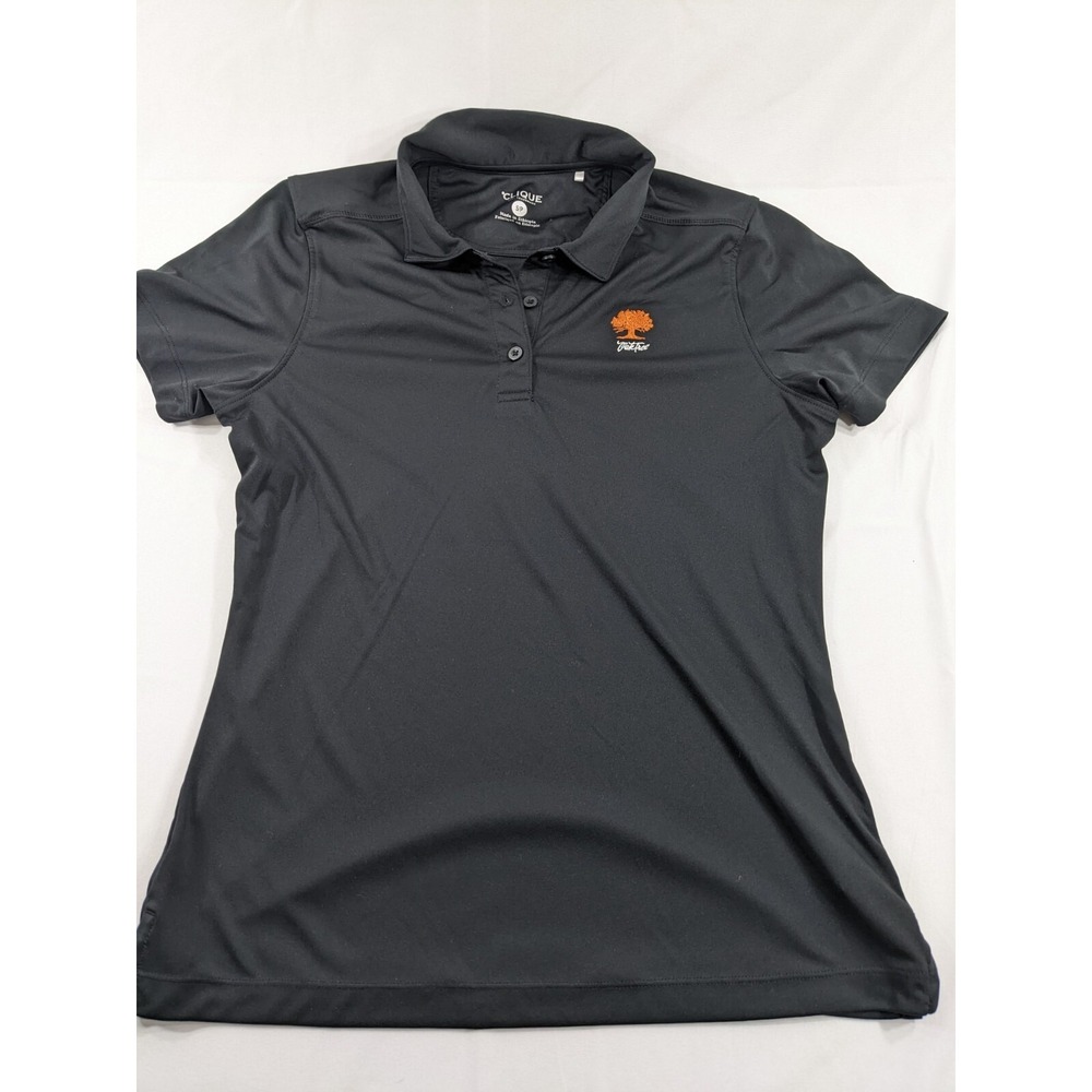 CLIQUE Women's Size‎ Small Short Sleeve Performance Polo Oak Tree Golf Black